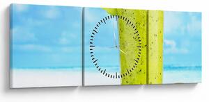Obraz - kiwi smoothie (s hodinami) (90x30 cm)