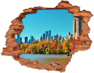 Diera 3D v stene nálepka New york na jeseň nd-c-70676089