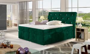 Drevko Manželská posteľ Balvin - Kronos 19, čalúnená - 180 x 200 cm, Zelená