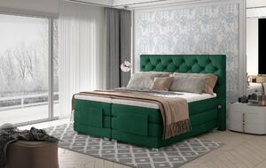 Drevko Polohovacia čalúnená posteľ Clover - Kronos 19 - 140 x 200 cm, Zelená