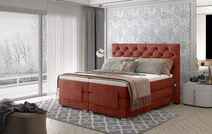 Drevko Polohovateľná čalúnená posteľ Clover - Dora 63 - 140 x 200 cm, Červená