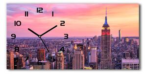 Vodorovné Sklenené hodiny na stenu New York západ slnka