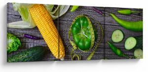 Obraz so zeleninou (s hodinami) (90x30 cm)