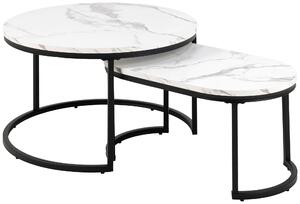 KONFERENČNÝ STOLÍK, čierna, biela, kov, kompozitné drevo, 70/42/70 cm MID.YOU - Stolíky do obývačky, Online Only