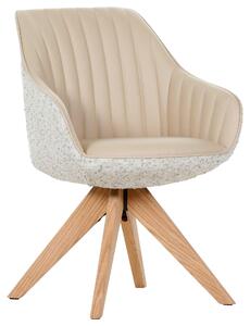 STOLIČKA S PODRÚČKAMI, ženilka, vzhľad kože, farba duba, béžová home24 - Stoličky, Online Only
