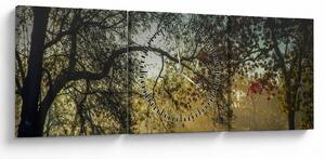 Obraz východu slnka (s hodinami) (90x30 cm)