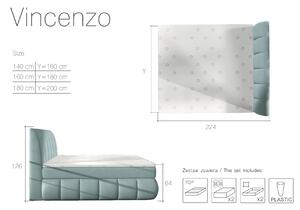 Drevko Čalúnená posteľ Vincenzo - Orinoco 80 - 140 x 200 cm, Modrá