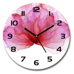 Sklenené hodiny okrúhle Ružové kvety