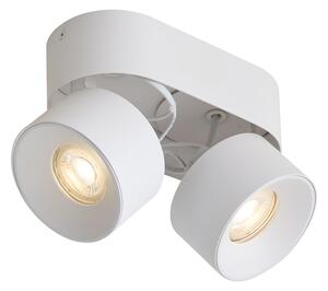 Moderné prisadené bodové svietidlo biele GU10 50mm 2-svetlové naklápacie - Echo