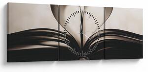 Obraz knihy (s hodinami) (90x30 cm)