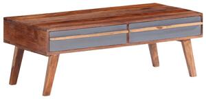 Konferenčný stolík sivý 110x50x40 cm masívne sheeshamové drevo