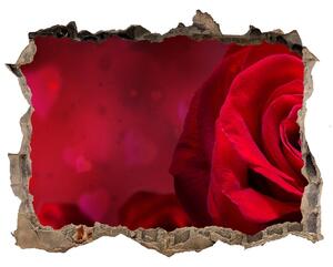 Samolepící díra Červená ruža srdce nd-k-75608886
