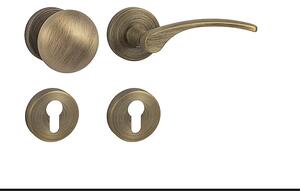 Dverové kovanie MP Laura 2 - R (OGS - Bronz česaný matný), kľučka-kľučka, Bez spodnej rozety, MP OGS (bronz česaný mat)