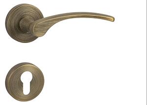 Dverové kovanie MP Laura 2 - R (OGS - Bronz česaný matný), kľučka-kľučka, Otvor na cylindrickú vložku PZ, MP OGS (bronz česaný mat)
