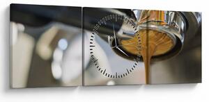 Obraz - espresso (s hodinami) (90x30 cm)