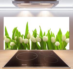 Panel do kuchyne Biele tulipány pl-pksh-120x60-f-40774643