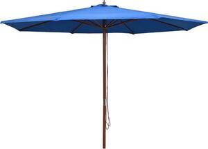 Maison Exclusive – Slnečník s dreveným nosníkom, 350 cm, modrá farba