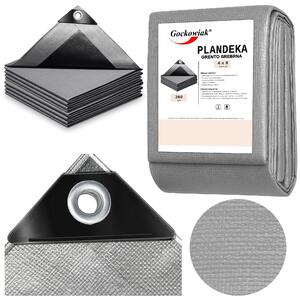 Plachta, 4 x 8 metrov, strieborná, značka Grento, gramáž 260 g/m²