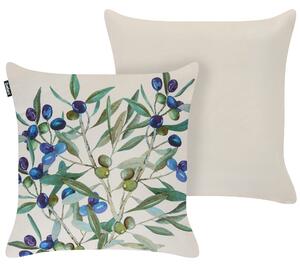 Sada 2 vonkajších dekoratívnych vankúšov svetlobéžová polyester 45 x 45 cm štvorcový tvar moderný štýl záhrada exteriér
