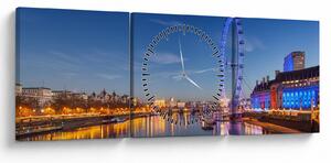 Obraz London Eye (s hodinami) (90x30 cm)