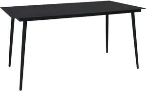 Maison Exclusive – Vonkajší jedálenský stôl, čierna farba, 150x80x74 cm, oceľ a sklo