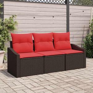 Maison Exclusive – Sedacia súprava, 3 kusy, hnedá [syntetický materiál]: Polyratan