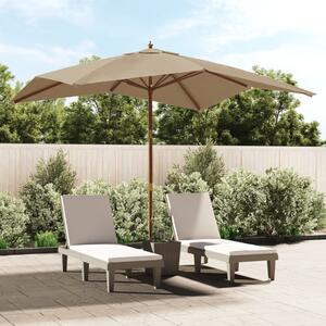 Maison Exclusive – Slnečník s dreveným nosníkom, farba taupe, rozmer 300x300x273 cm