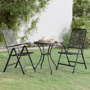 Maison Exclusive – záhradná jedálenská súprava pre 3 osoby, model Streckgitter, farba antracit