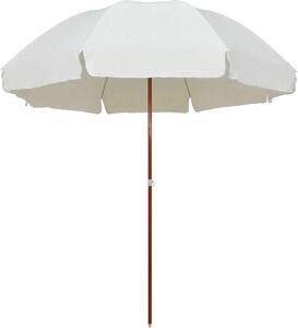 Maison Exclusive – slnečník s oceľovým nosníkom, 300 cm, farba piesok/biela