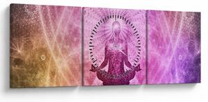 Obraz meditácie (s hodinami) (90x30 cm)