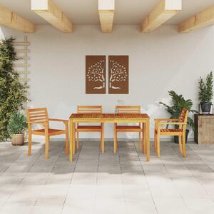 Maison Exclusive – záhradná jedálenská súprava, 5 kusov, hnedá, masívne drevo akácie