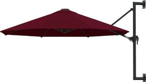 Maison Exclusive – Slnečník na upevnenie na stenu s kovovým nosníkom, výška 300 cm, burgundská farba