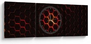Obraz pletiva (s hodinami) (90x30 cm)