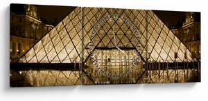 Obraz Louvre (s hodinami) (90x30 cm)