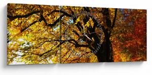 Obraz jesene (s hodinami) (90x30 cm)