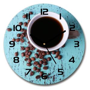 Sklenené hodiny okrúhle Čierna káva pl_zso_30_f_71051181