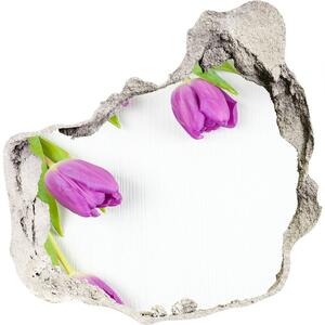Samolepiaca diera nálepka betón Fialové tulipány