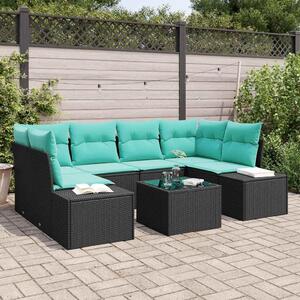 Maison Exclusive – Sedacia súprava, 7 kusov, čierna [syntetický materiál]: Polyratan