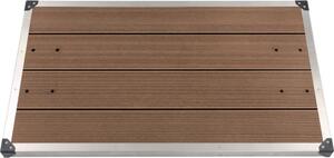 Maison Exclusive – Vonkajšia sprchová vanička z WPC s oceľovým rámom, 110 x 62 cm, hnedá