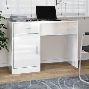 Maison Exclusive – Písací stôl s úložným priestorom, vysoký lesk, biela farba, rozmer 100 x 40 x 73 cm