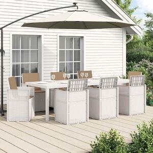 Maison Exclusive – Súprava záhradného nábytku, 9 kusov, biela a svetlohnedá (taupe), plast (PP)