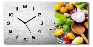 Vodorovné Moderné sklenené hodiny na stenu Zelenina