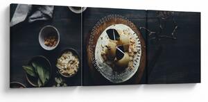 Obraz dezertu na stole (s hodinami) (90x30 cm)