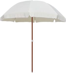 Maison Exclusive – slnečník s oceľovým nosníkom, priemer 240 cm, farba piesková/biela