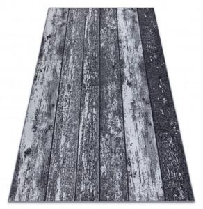 Protišmykový koberec WOOD drevo, dosky - sivý