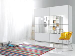 BETA skriňa so zrkadlom, 180/210/60 cm, biela/biela-zrkadlo