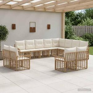 Maison Exclusive – Vonkajšia sedacia súprava, 12 kusov. Prírodný, krémovo biely polyester