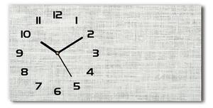 Vodorovné Sklenené hodiny na stenu Ľanové biele plátno