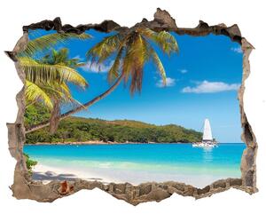 Díra 3D ve zdi nálepka Tropické pláže nd-k-148078888