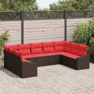 Maison Exclusive – Sedacia súprava, 9 kusov, hnedá [syntetický materiál]: Polyratan
